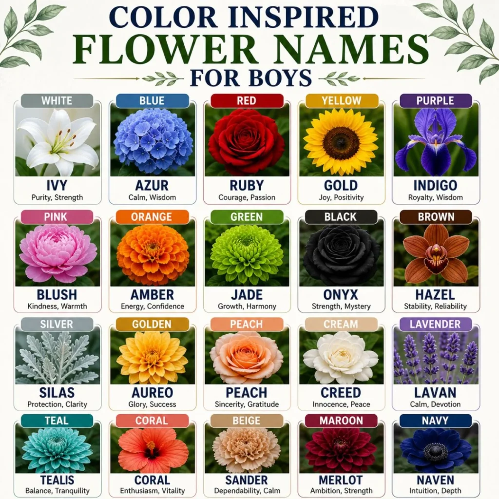 Color Inspired Flower Names for Boys
