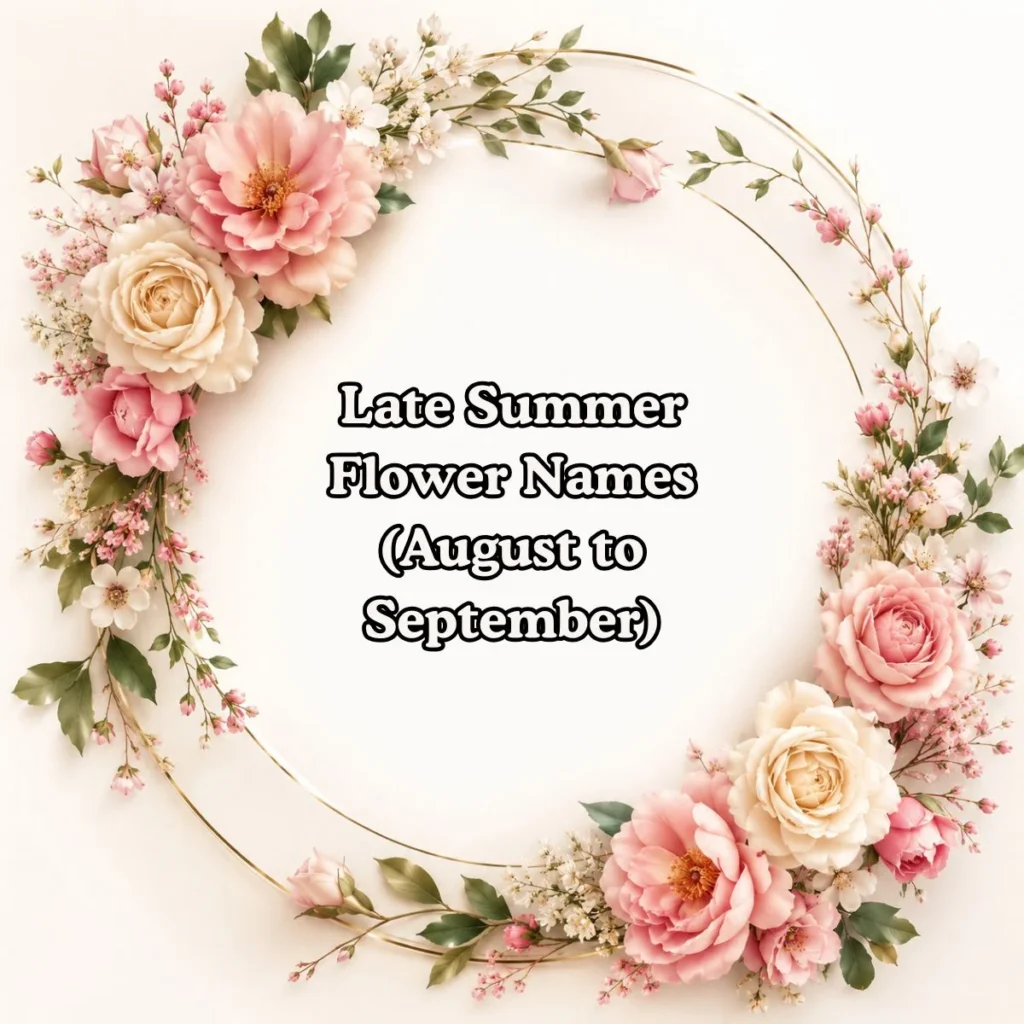 Late Summer Flower Names (August to September)