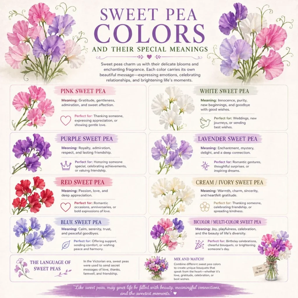 Sweet Pea Colors and Their Special Meanings