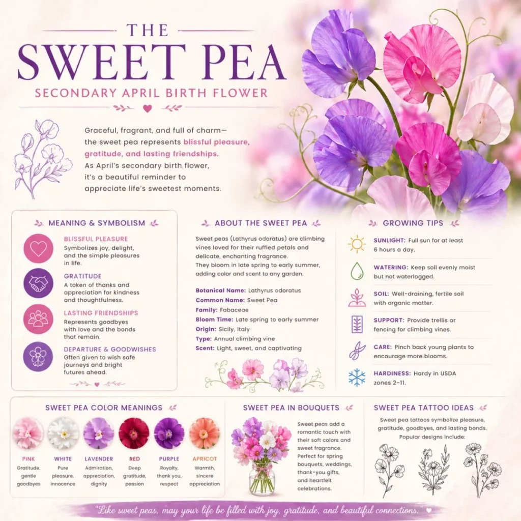 The Sweet Pea Secondary April Birth Flower