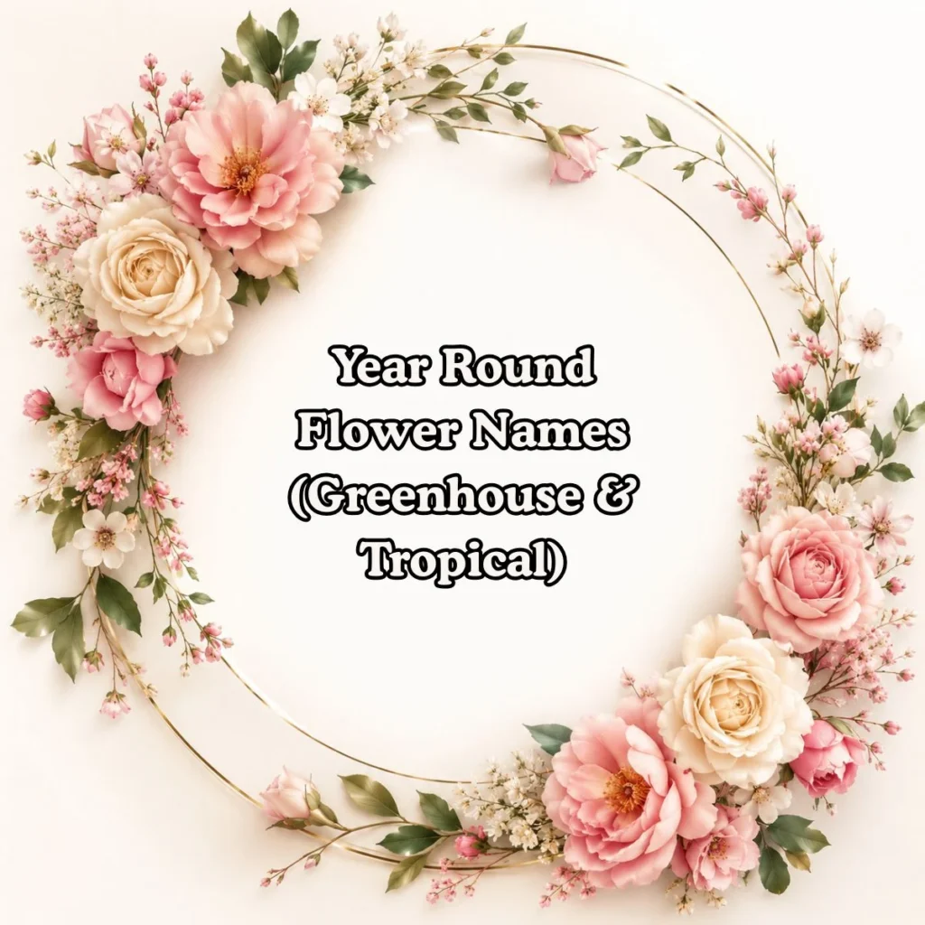 Year Round Flower Names (Greenhouse & Tropical)