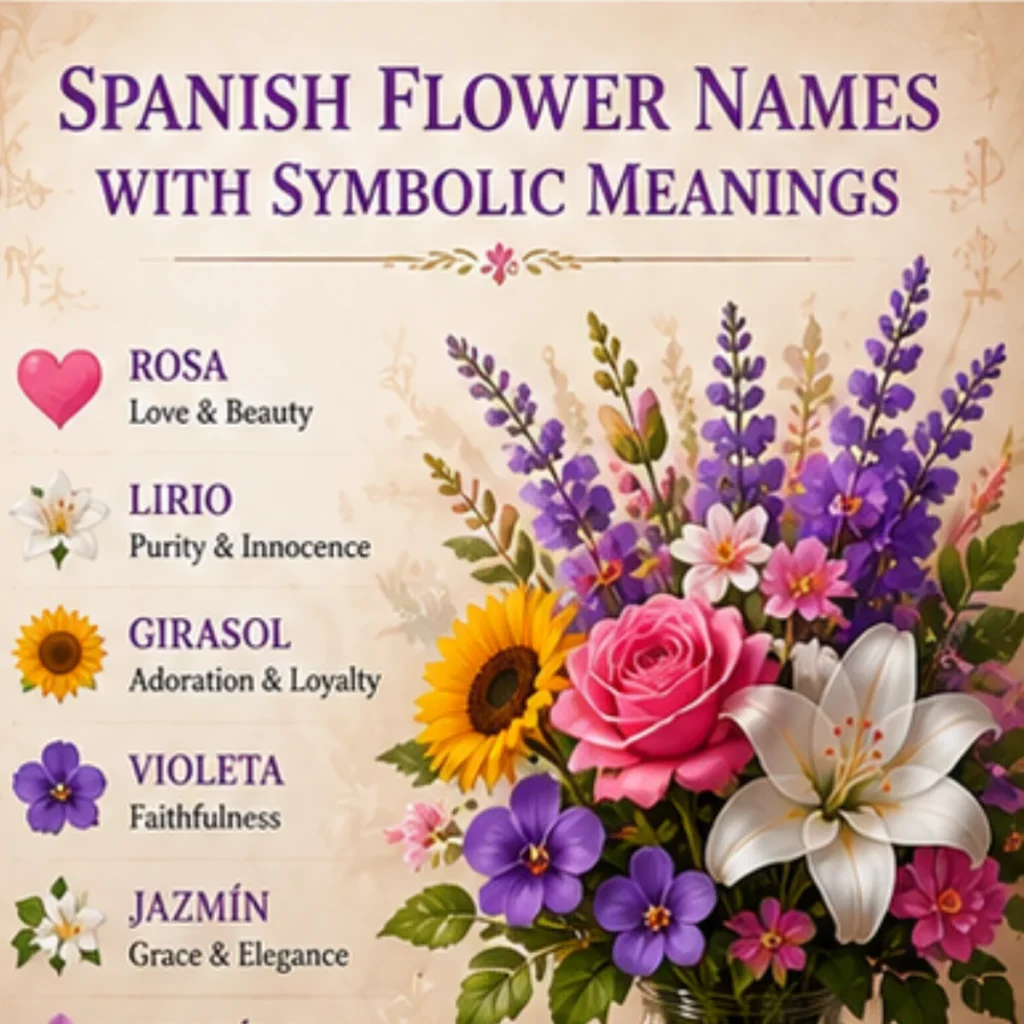 Spanish Flower Names with Symbolic Meanings
