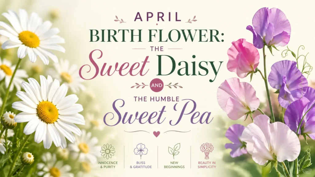 April Birth Flower The Sweet Daisy and The Humble Sweet Pea