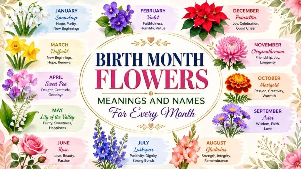 Birth Month Flowers Meanings And Names For Every Month