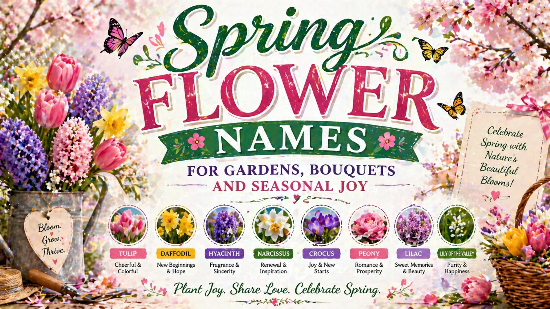Spring Flower Names for Gardens, Bouquets and Seasonal Joy