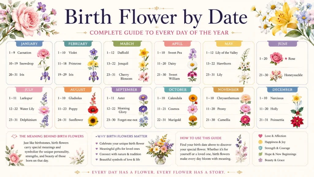 Birth Flower by Date Complete Guide to Every Day of the Year