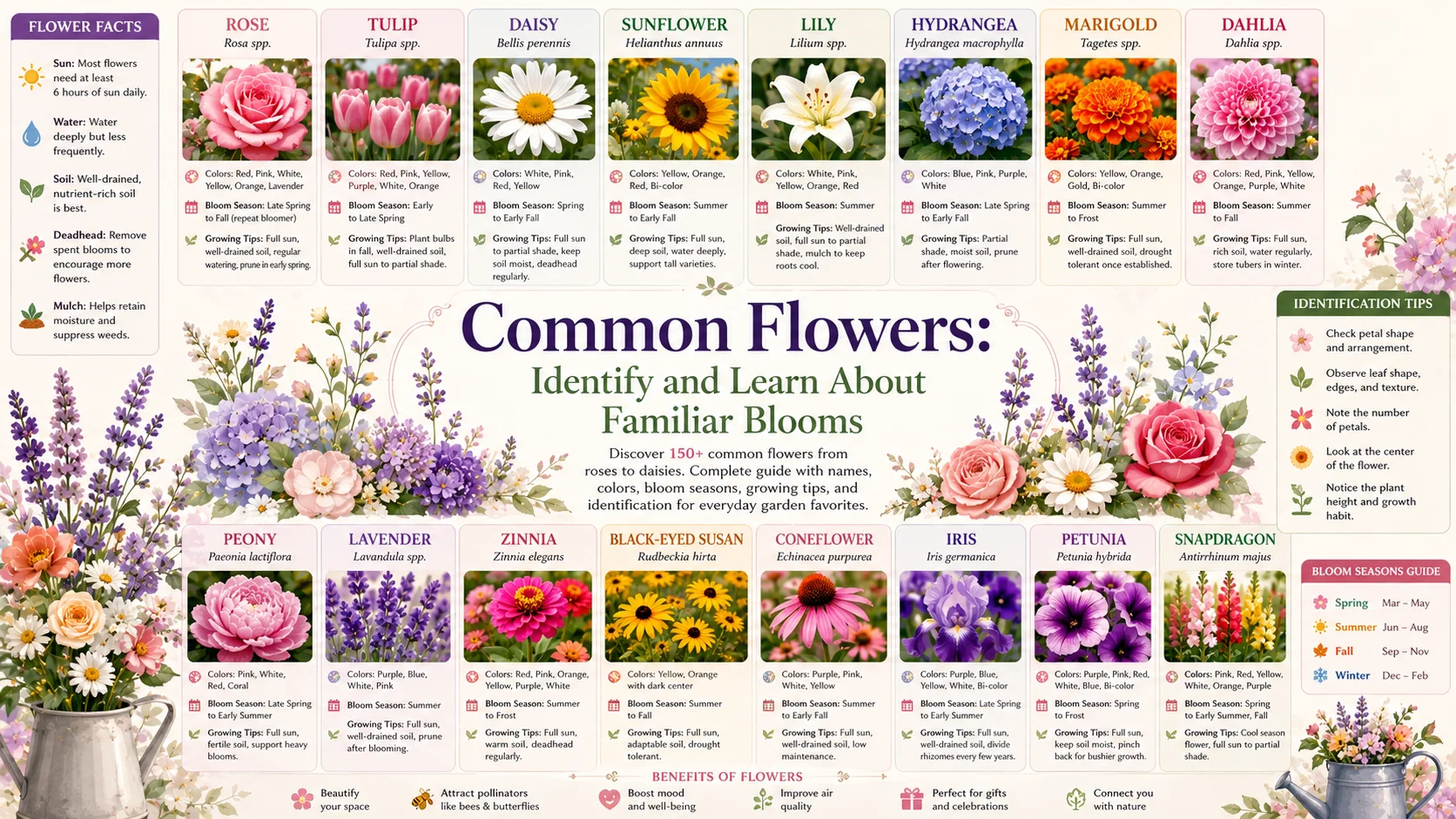 Common Flowers Identify and Learn About Familiar Blooms