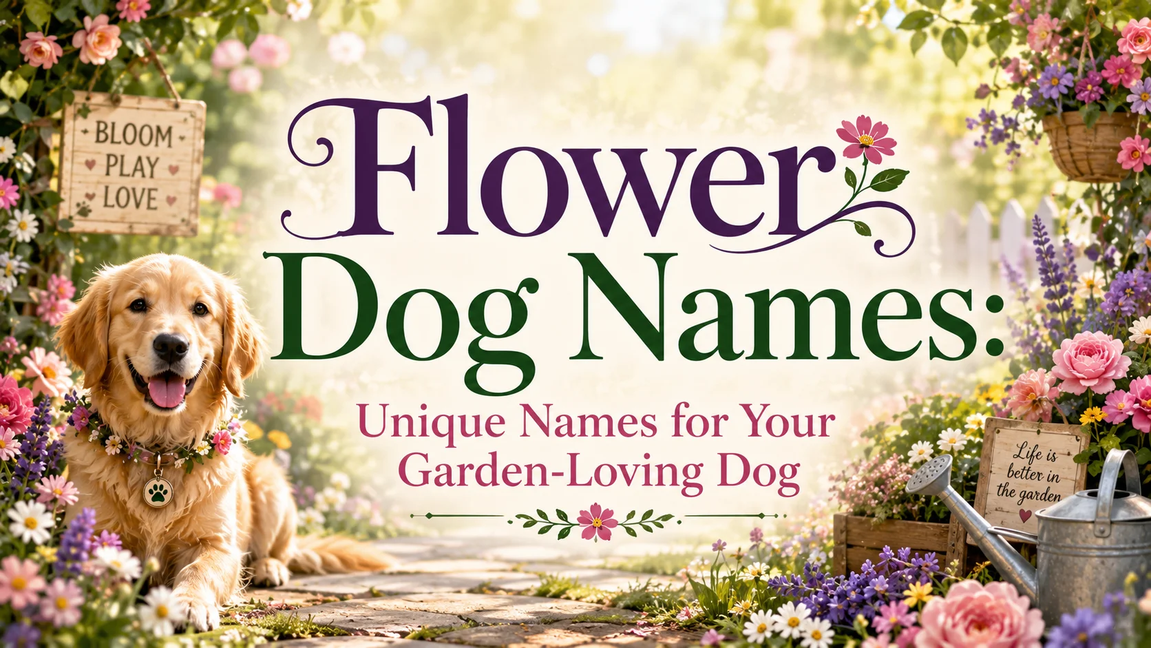 Flower Dog Names Unique Names for Your Garden-Loving Dog
