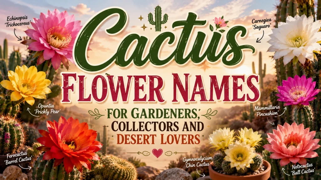 Cactus Flower Names for Gardeners, Collectors and Desert Lovers