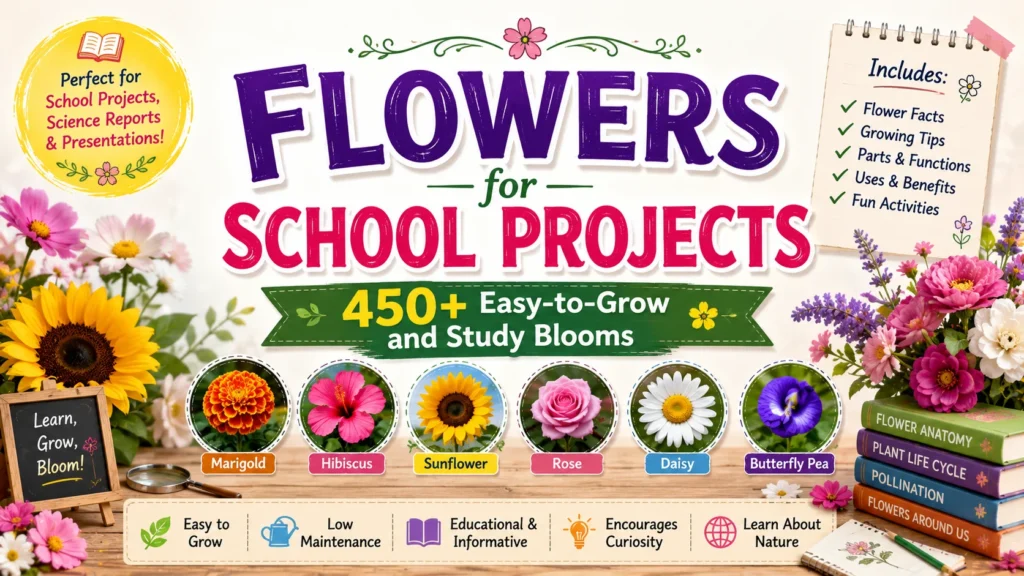 Flowers for School Projects 450+ Easy-to-Grow and Study Blooms
