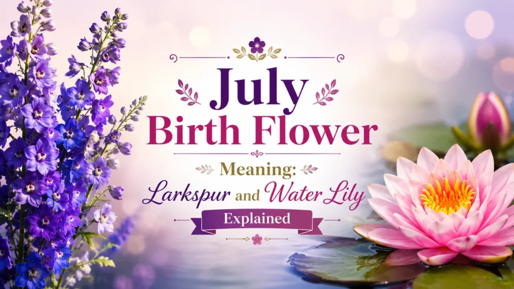 July Birth Flower Meaning Larkspur and Water Lily Explained 🌸