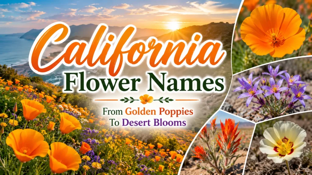 California Flower Names From Golden Poppies To Desert Blooms