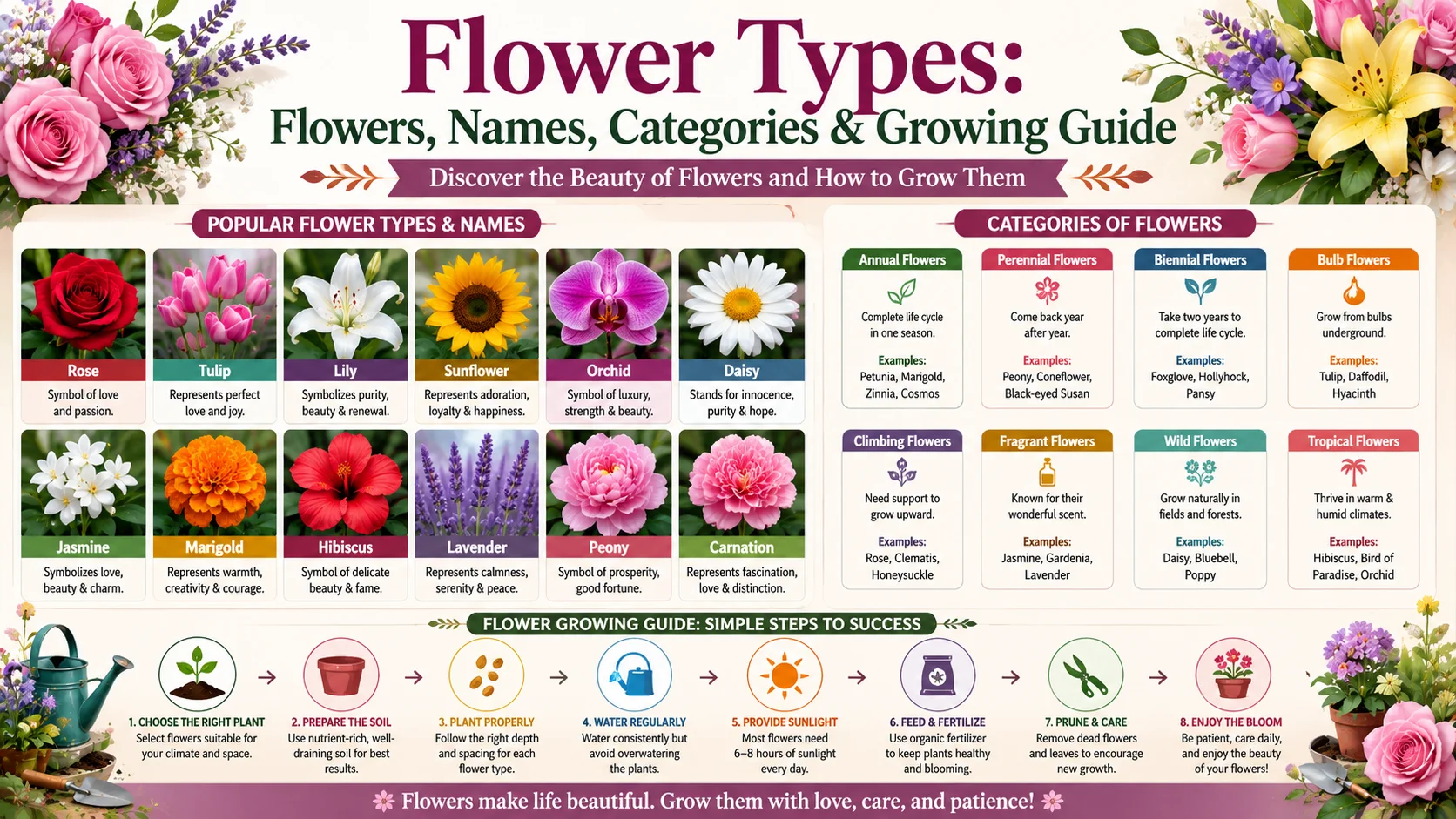Flower Types Flowers, Names, Categories & Growing Guide