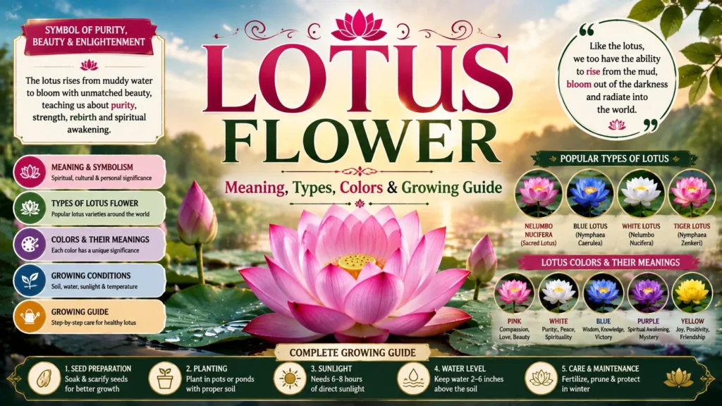 Lotus Flower Meaning, Types, Colors & Growing Guide