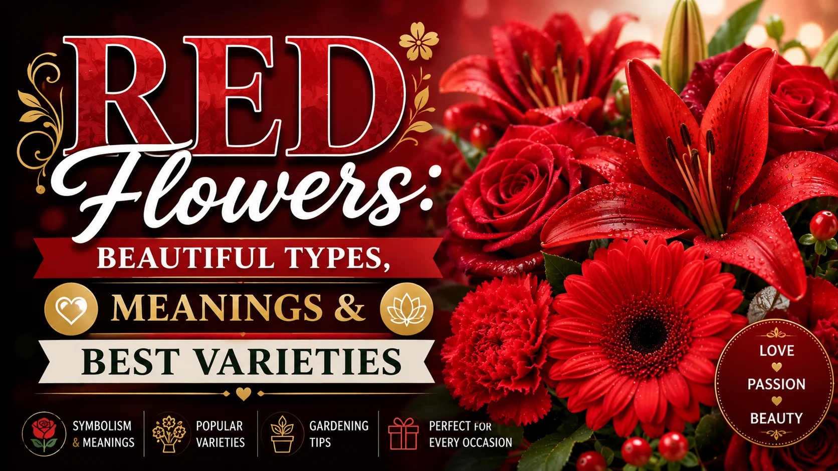Red Flowers Beautiful Types, Meanings & Best Varieties