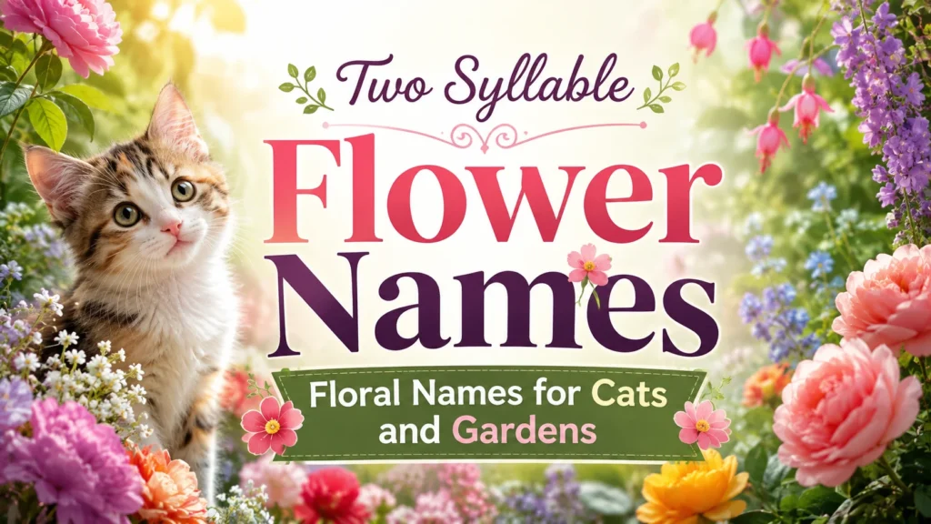 Two Syllable Flower Names Floral Names for Cats and Gardens