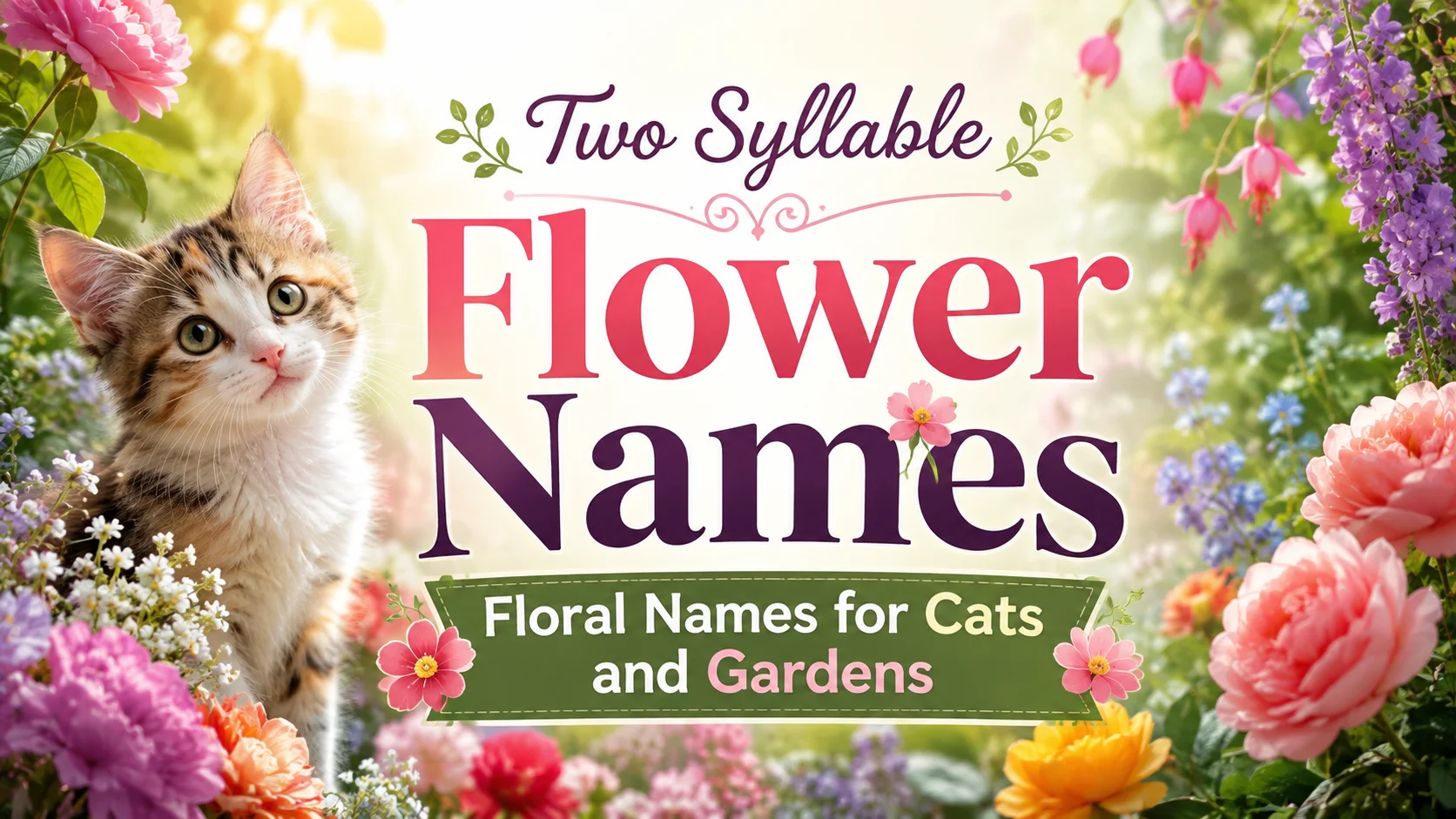 Two Syllable Flower Names Floral Names for Cats and Gardens