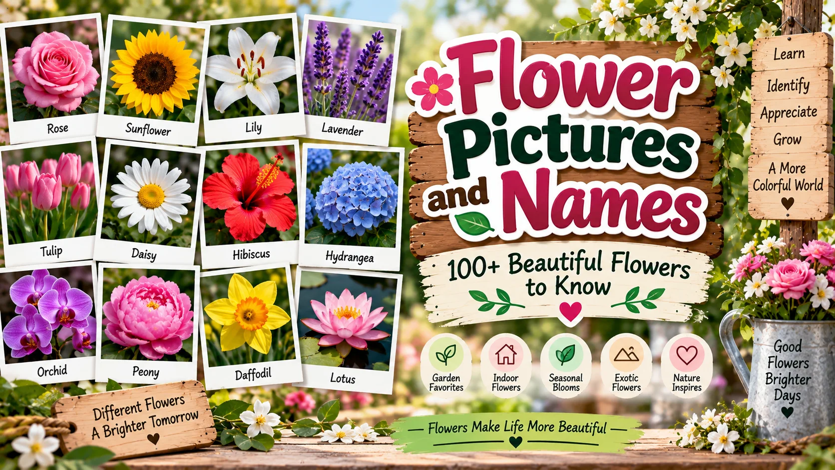 Flower Pictures and Names 100+ Beautiful Flowers to Know 🌸